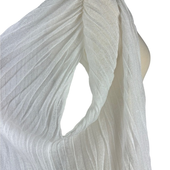 Chico’s Like New White Sleeveless Open Front Lightweight Spring Cardigan Small-O - Picture 4 of 13